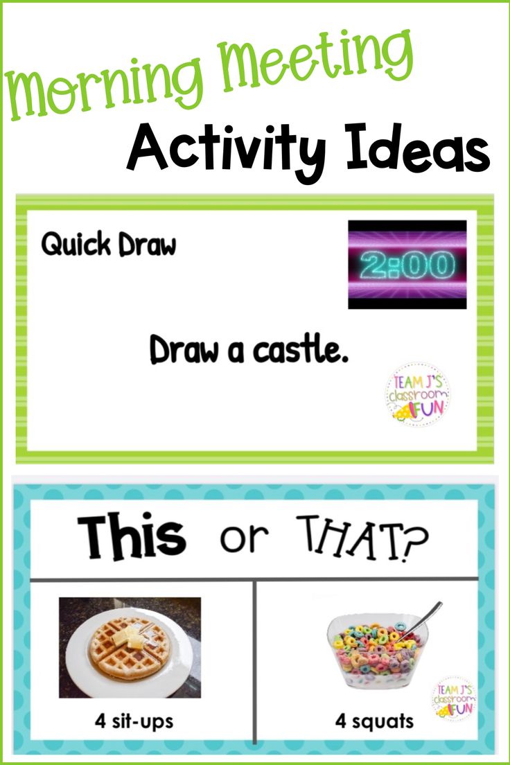 a printable activity for kids to practice morning meeting