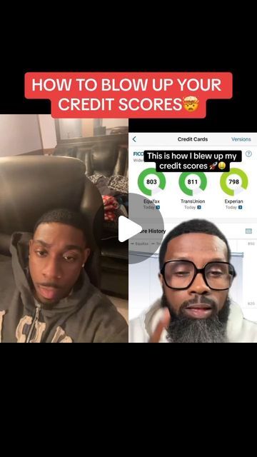 two men sitting in chairs with the caption how to blow up your credit scores