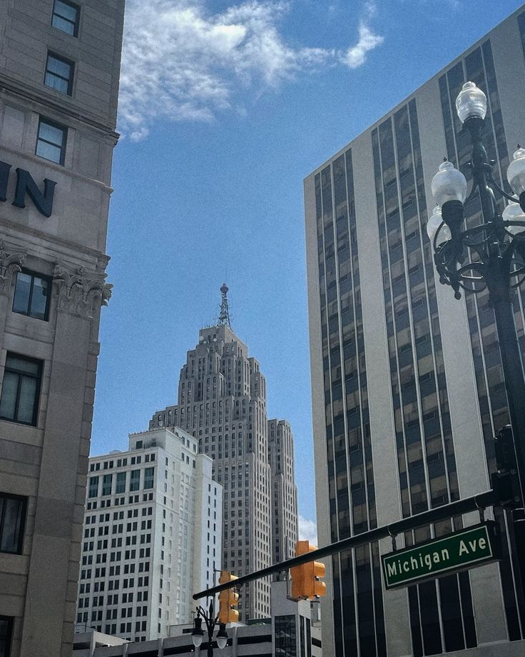 the street light is clearly visible for all of us to see in this cityscape