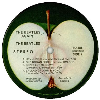 an apple label with the beatles's logo on it