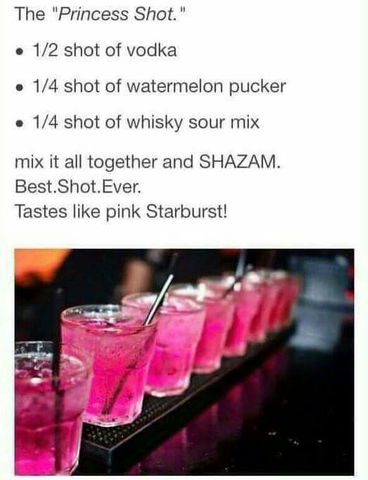 a facebook page with pink drinks on it and the caption that says shot of the night