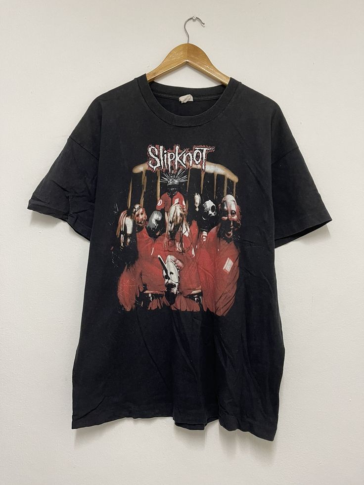 Vintage Vintage Slipknot Band “ Slipknot 1999 Roadrunner Records A1 | Grailed Vintage Band Tees Aesthetic, Slipknot Outfits, Band T Shirt Outfit, Slipknot Tshirt, Slipknot Shirt, Concert Black, Slipknot Band, Rock T Shirt, Rock T Shirts