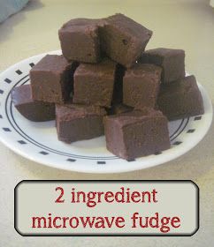 there are two ingredient microwave fudge on the plate