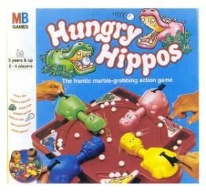 the game hungry hippos is in its box