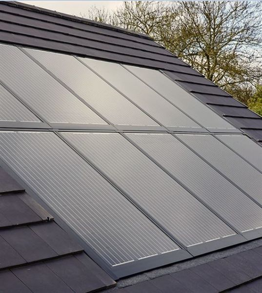 an image of a roof that has solar panels on it