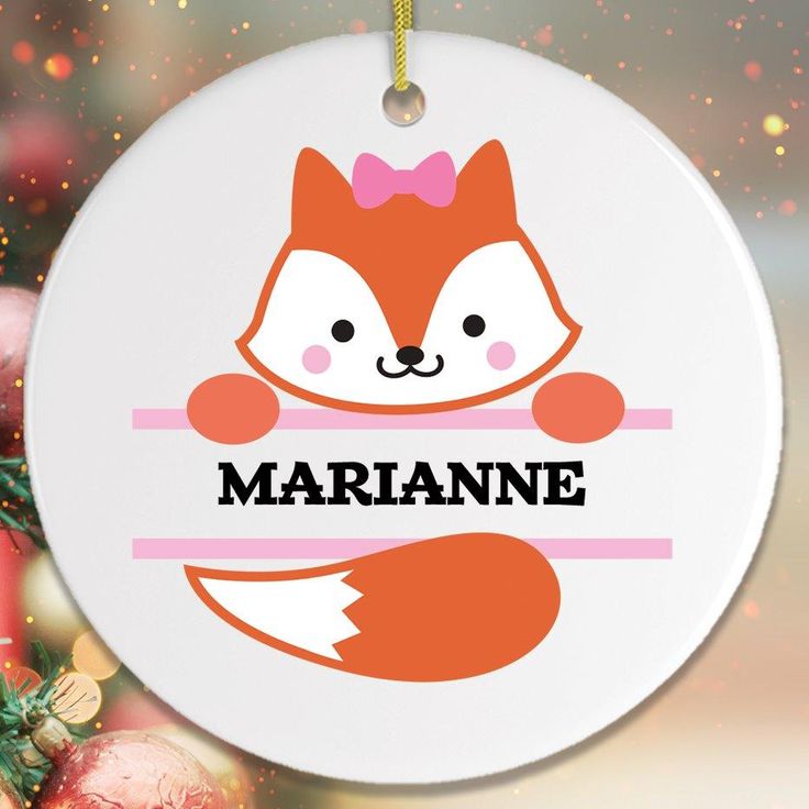 Personalized Baby Fox Christmas Ornament Ornament OrnamentallyYou Fox Christmas, Plain English, Baby Fox, Bubble Mailer, Velvet Pouch, Personalized Christmas Ornaments, Christmas Balls, How To Make Ornaments, Printing Techniques