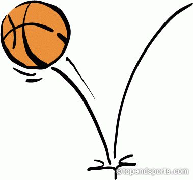 an orange basketball flying through the air with it's head in the air,