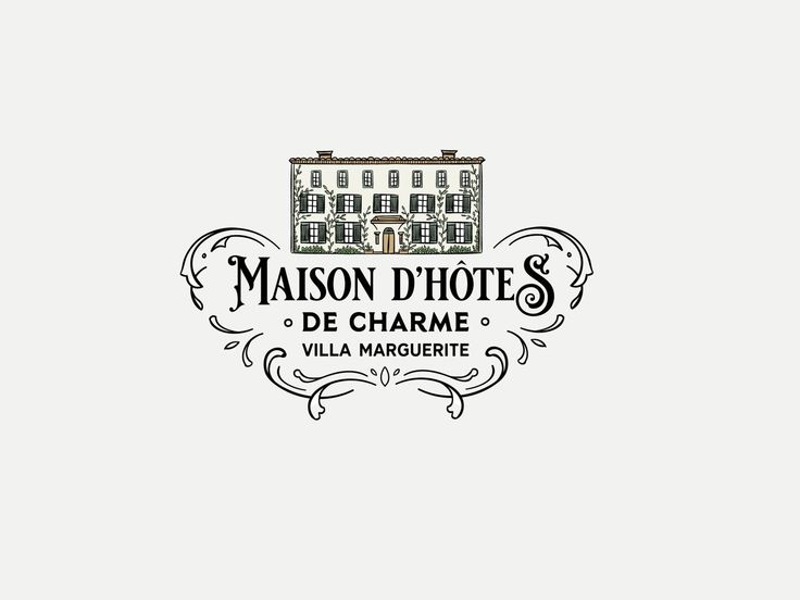 Villa Marguerite Logo Design #cafe #typography #logo 💎 French Logo Design, Logo Design Cafe, Villa Logo, Aesthetic Logos, French Logo, Design Cafe, Typographic Logo Design, Hotel Logo, Typo Logo