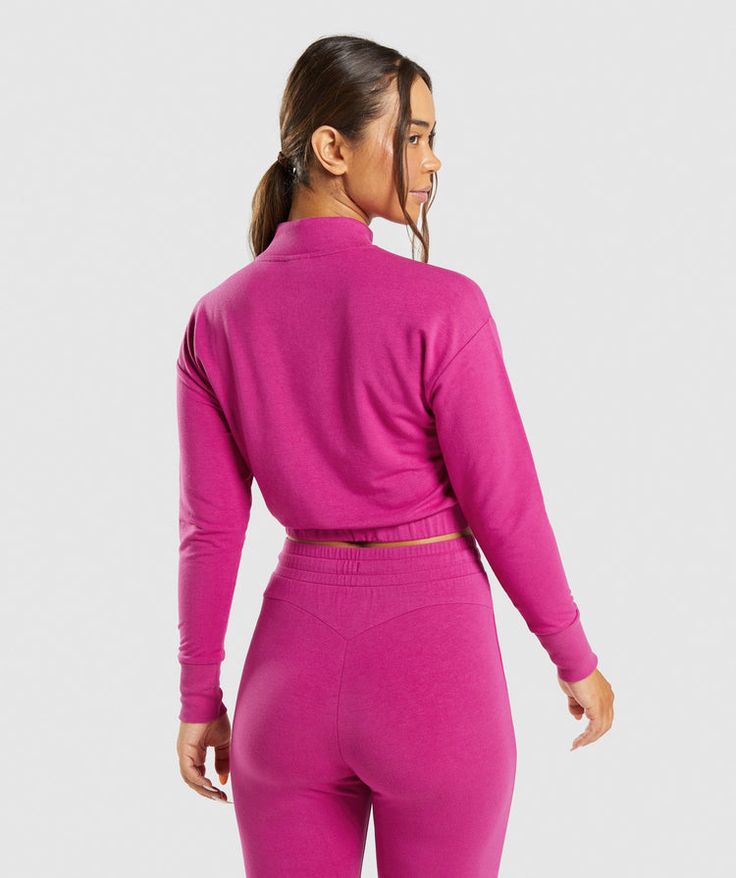 Gymshark Training Pippa Pullover - Dragon Pink | Gymshark Pink Gymshark, Cosy Night In, Cold Winter, Kangaroo Pocket, Midi Length, Quarter Zip, Kangaroo, High Neck, Turtle Neck