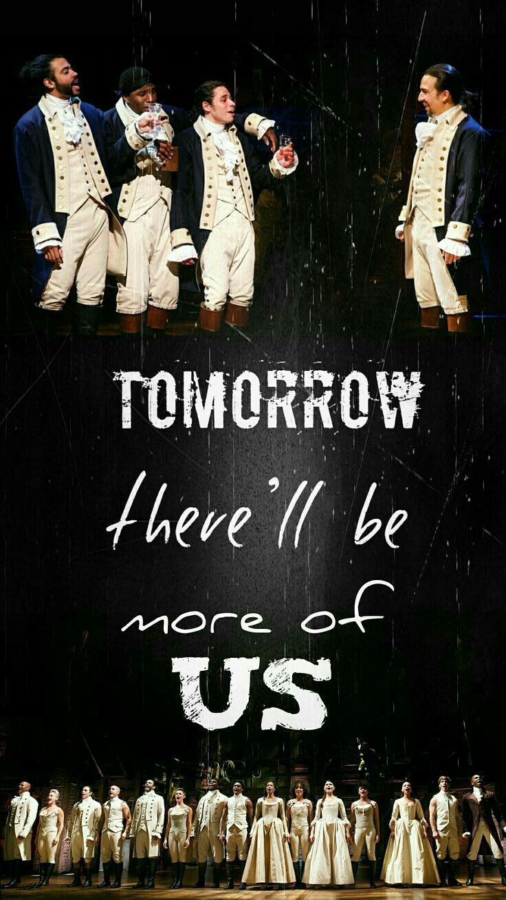 there are many men and women in white outfits on stage with the words tomorrow, there'll be more of us