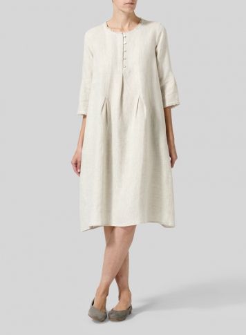 Linen Embroidered Hemline Dress Elegant A-line Dress With Relaxed Fit, Spring A-line Shirt Dress, Spring Linen Shift Midi Dress, Linen Shift Midi Dress For Spring, Elegant Knee-length Linen Dress With Relaxed Fit, Elegant Linen Dress With Relaxed Fit, Linen Midi Length Dress For Daywear, Spring Daywear Linen Shift Dress, Elegant Relaxed Fit Linen Dress