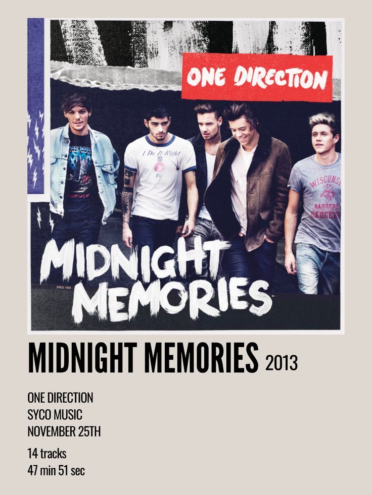 the band midnight memories is featured on one direction's poster for their upcoming album