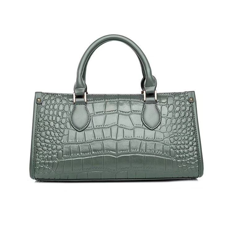 GlamGator Textured Handbag stands out with its unique alligator texture. Ideal for those who desire a blend of high fashion and exotic charm in their accessories. Green Top Handle Shoulder Bag With Crocodile Pattern, Green Crocodile Pattern Top Handle Shoulder Bag, Green Crocodile Pattern Handheld Bag, Green Crocodile Pattern Top Handle Satchel, Trendy Textured Leather Satchel, Modern Formal Shoulder Bag With Crocodile Pattern, Modern Crocodile Pattern Formal Shoulder Bag, Evening Bags With Crocodile Pattern And Top Handle, Evening Bag With Crocodile Pattern And Top Handle