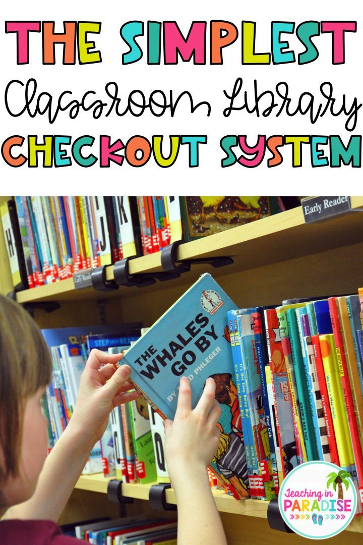 Say goodbye to complicated classroom library checkout systems. This is the simplest, most efficient system for keeping track of which students borrow what books.... Library Procedures Elementary, Book Checkout System Classroom, Class Library Checkout System, School Library Checkout System, Organizing Classroom Library, Elementary Library Set Up, Kindergarten Library Set Up, 1st Grade Classroom Library, Lending Library Ideas