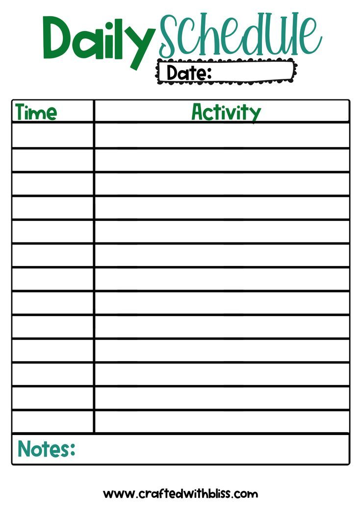 the daily schedule is shown in green and white with black lines on it, as well as