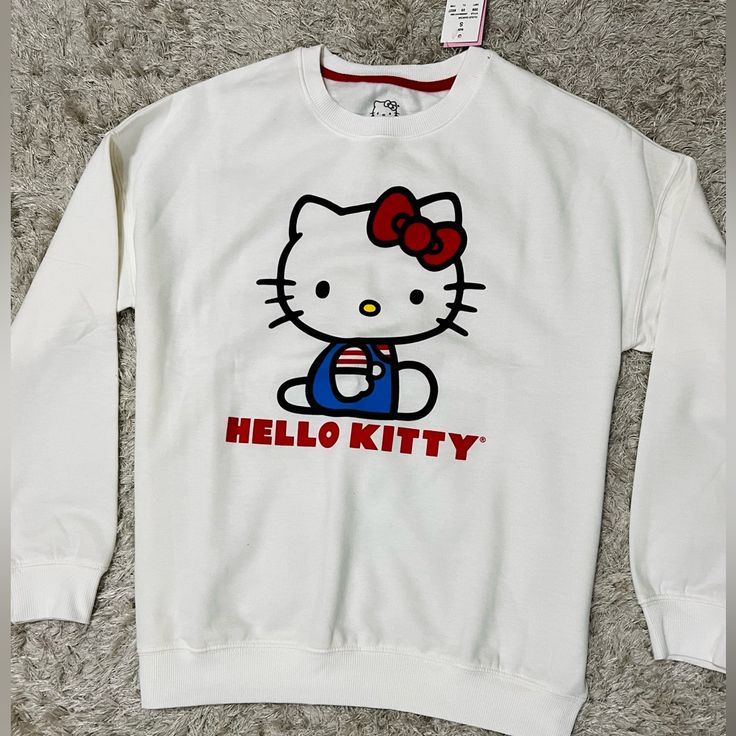 Hello Kitty Women’s Sweatshirt. Originally Sold From Target. Size Small, Nwt. Smoke And Pet Free Home. Kuromi Clothes, Sweatshirts Women, Hello Kitty, Color White, Target, Kitty, Womens Tops, Sweatshirts Hoodie, Pet