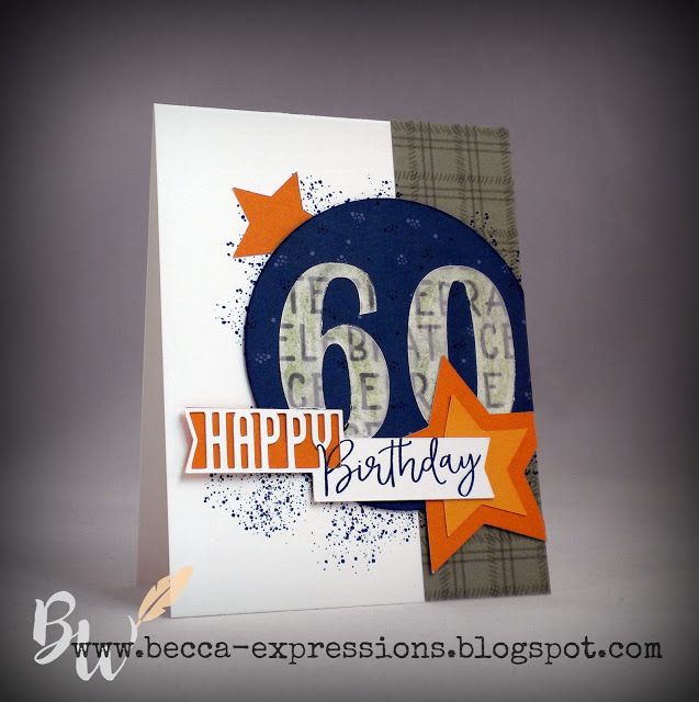 a close up of a birthday card with the number sixty on it and an orange star