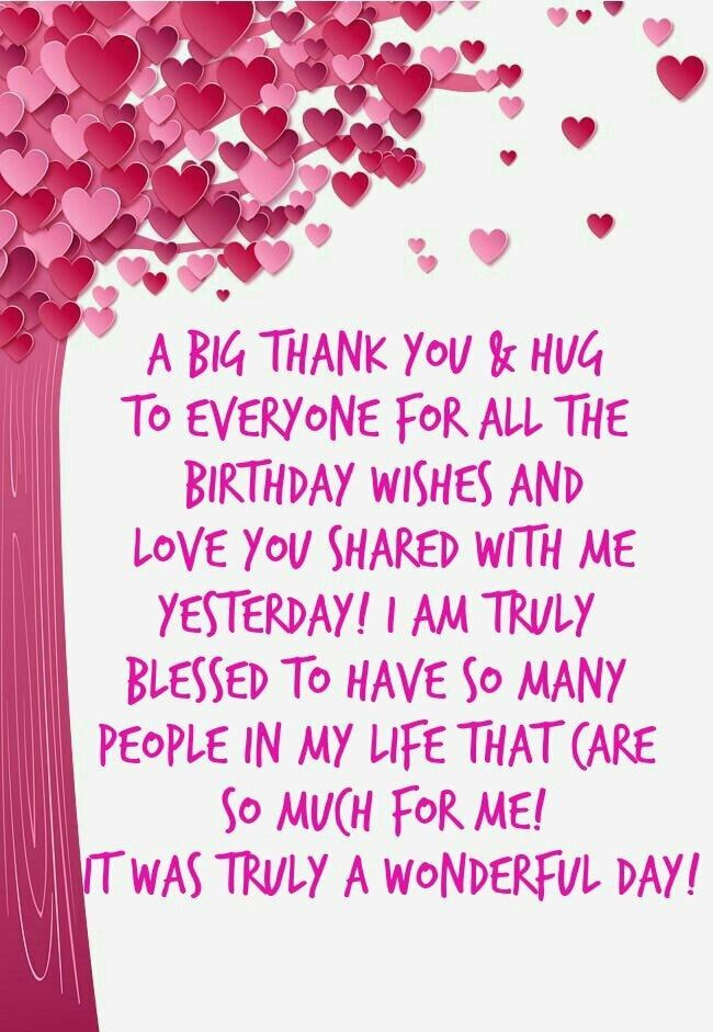 a big thank you & hug to everyone for all the birthday wishes and love you shared with me