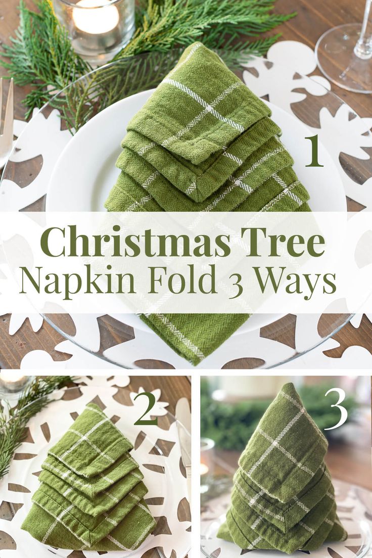 christmas tree napkin fold 3 ways to make it look like they have been folded up