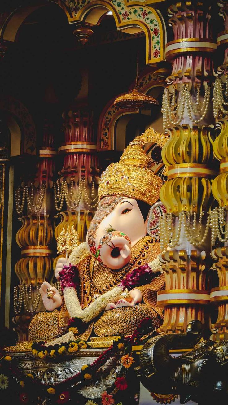 Ganesha, Hd Wallpaper, Iphone Wallpaper, Statue, Wallpapers, Iphone, Gold