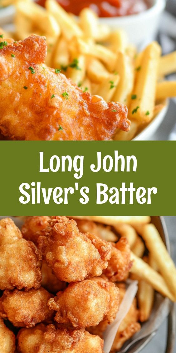 the long john silver's batter is served with french fries and ketchup