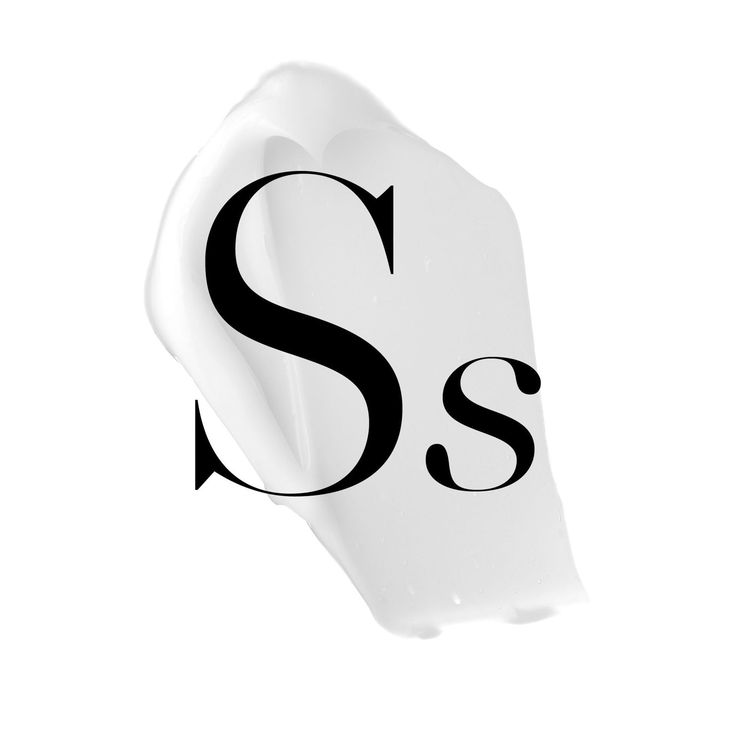 the letter s is written in black and white