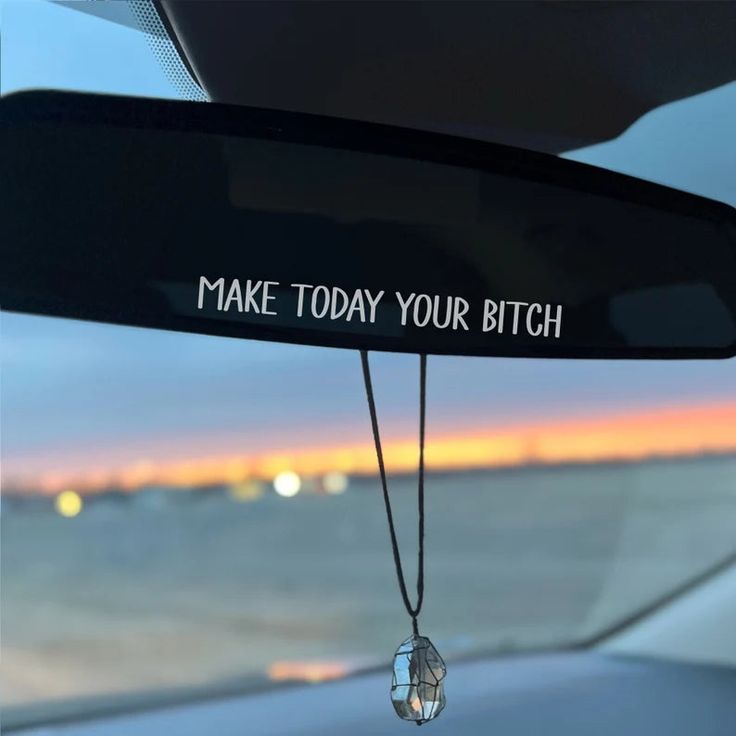 Reclaim your power with the "Make Today Your B*tch" decal. Start each morning with an empowering affirmation. This 0.5" x 4.5" decal is a constant motivator to approach life with confidence and control. When you see it in your rearview, you'll be reminded to step up, speak up, and seize the day - no excuses. This decal is perfect for busy, driven individuals who refuse to let the world push them around. Slap it on your mirror and harness the mindset you need to achieve your goals and live life o Alt Subcultures, You're Like Really Pretty, Reclaim Your Power, Nature Decal, Tiny Titans, Youre Like Really Pretty, Safe Driving, Your Pretty, Motivational Sticker