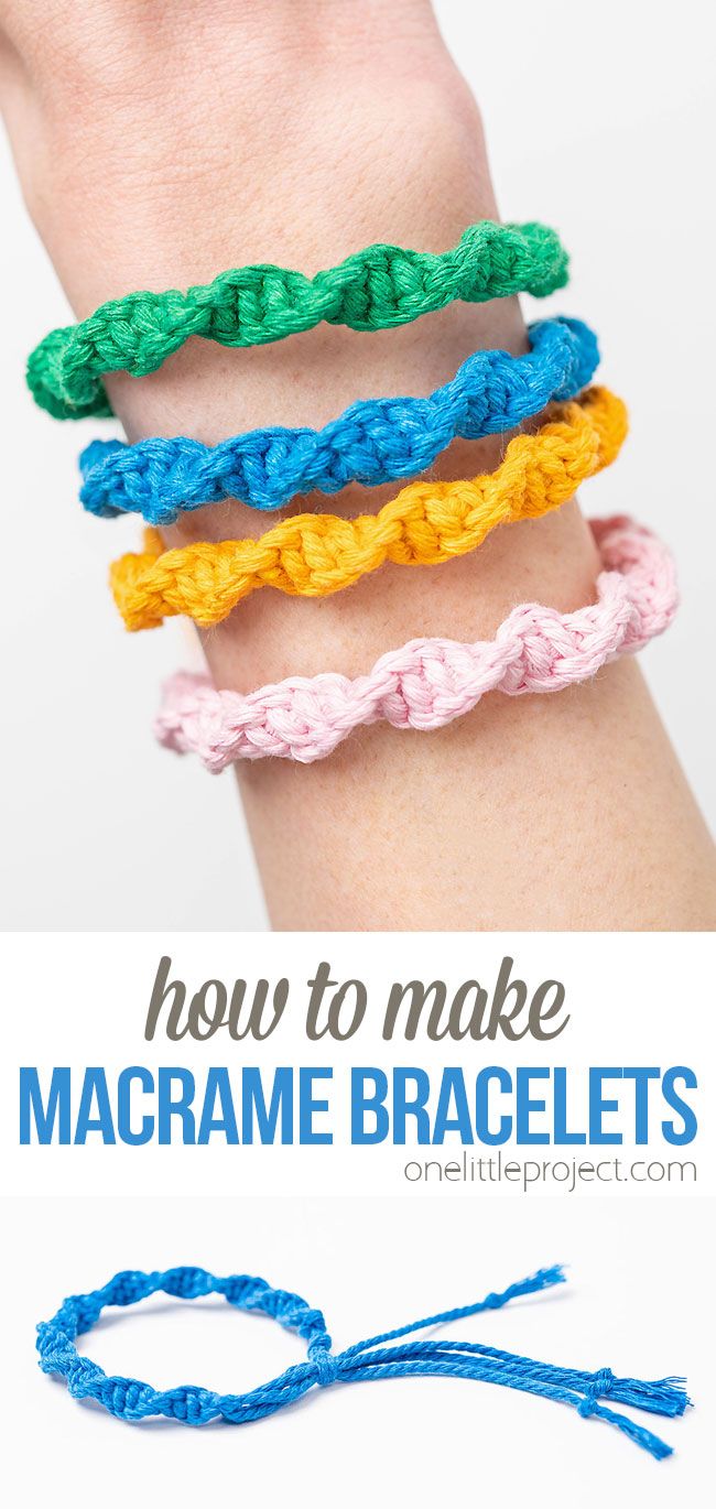 the instructions for how to make macrame bracelets with an easy crochet pattern