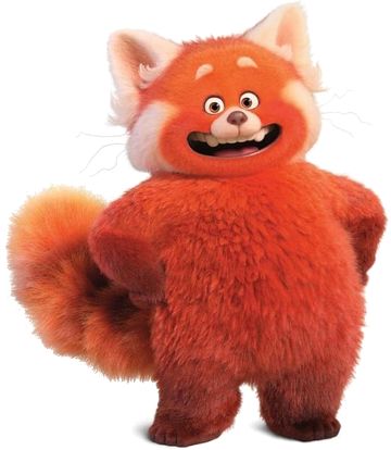 a red furry animal standing up with its mouth open