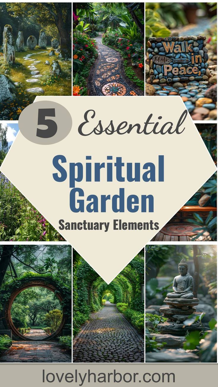 23 Enchanting Ideas For Your Spiritual Garden Sanctuary Outdoor Altar Witch Garden, Zen Gardens Outdoor, Prayer Garden Ideas Backyards, Outdoor Buddha Garden, Mini Zen Garden Design, Zen Garden Plants, Zen Yard, Meditation Gardens, Hillside Gardens