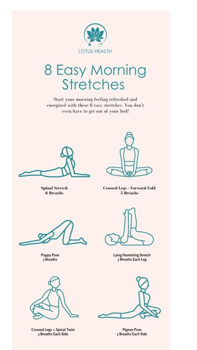 the eight easy morning stretches for beginners to practice yoga, including stretching and flexibility