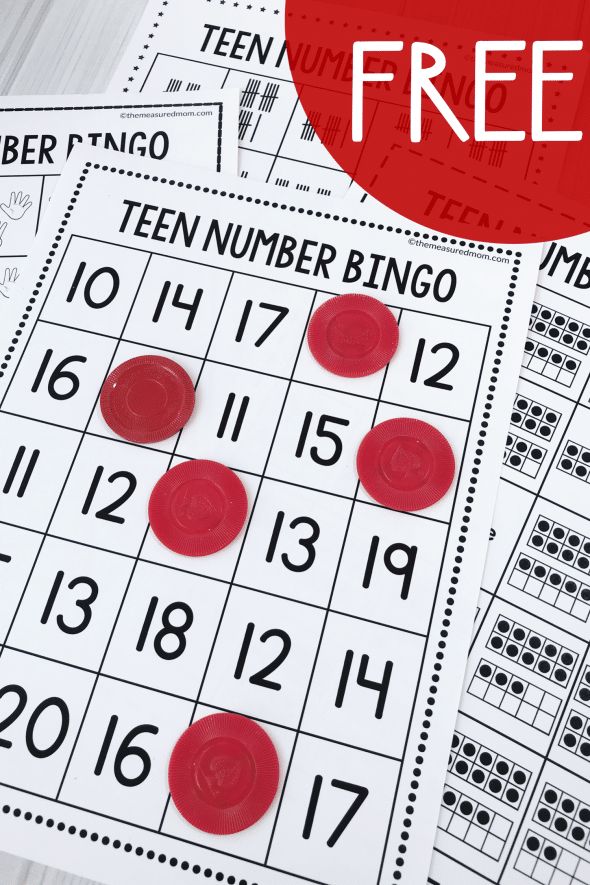 the free printable number bingo game for kids to play