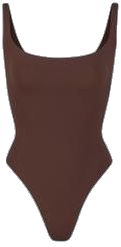 Elegant Solid Color Bodysuit With Scoop Back, Elegant Solid Bodysuit With Scoop Back, Elegant Solid Color Bodysuit With Square Neck, Elegant Scoop Neck Bodysuit With Moderate Back Coverage, Elegant Bodysuit With Scoop Neck And Moderate Back Coverage, Chic Fitted Bodysuit With Moderate Back Coverage, Fitted Seamless Brown Bodysuit, Solid Color Scoop Back Leotard, Elegant Scoop Neck Swimming Bodysuit