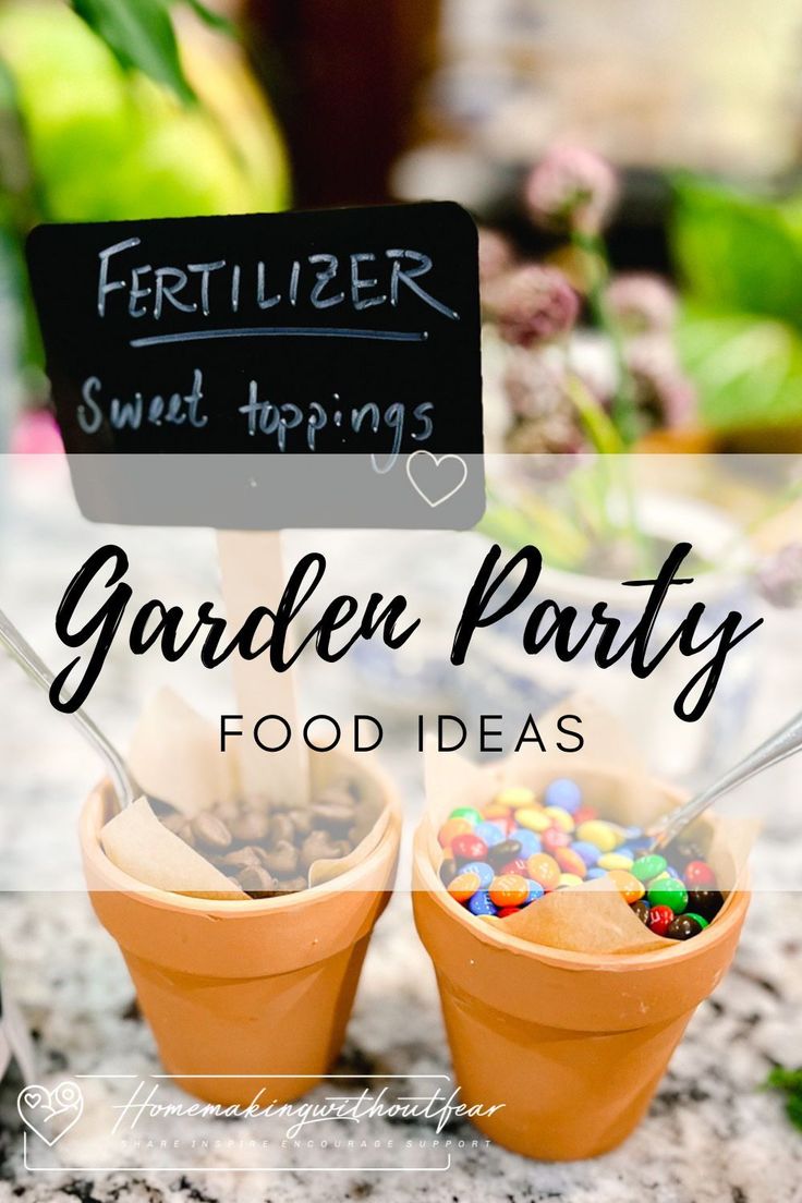 garden party food ideas for fertilizer sweet toppings on sticks and in flower pots