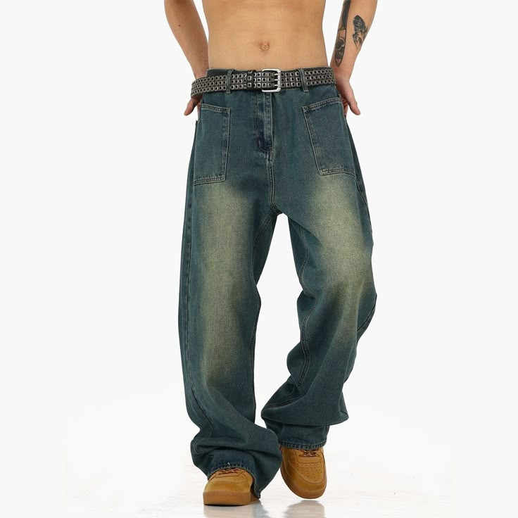 Model is 5ft 9''(176cm) tall, 145 lbs(66kg) weight and wearing a size L168cm 59kg wearing a size M - INDIGO BLUE- Straight fit- DENIM- Front/back pockets Medium Wash Full Length Cargo Jeans, Denim Blue Bottoms For Streetwear, Baggy Medium Wash Pants With Belt Loops, Denim Blue Bottoms For Streetwear With Standard Cut, Blue Jeans With Belt Loops For Streetwear, Blue Flare Jeans With Belt Loops For Streetwear, Urban Style Baggy Full Length Flare Jeans, Medium Wash Streetwear Pants With Standard Cut, Blue Jeans For Streetwear With Standard Cut Leg