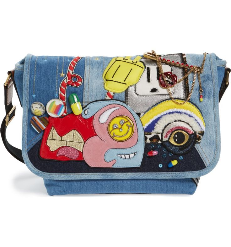 Main Image - MARC JACOBS Denim Crossbody Bag Julie Verhoeven, Marc Jacobs Shoulder Bag, Denim Crossbody Bag, Glitter Purse, Marc Jacobs Purse, Marc Jacobs Handbag, Denim Crossbody, Denim Handbags, Denim Purse