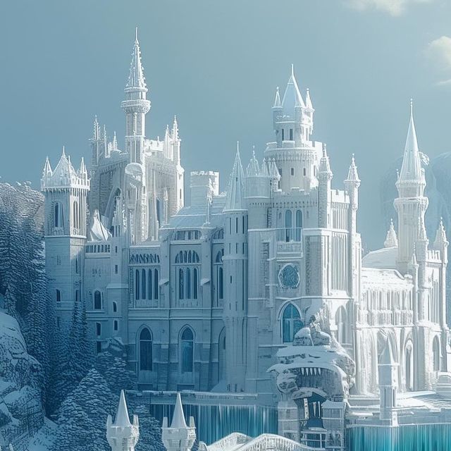 an image of a castle that looks like it is made out of ice and snow