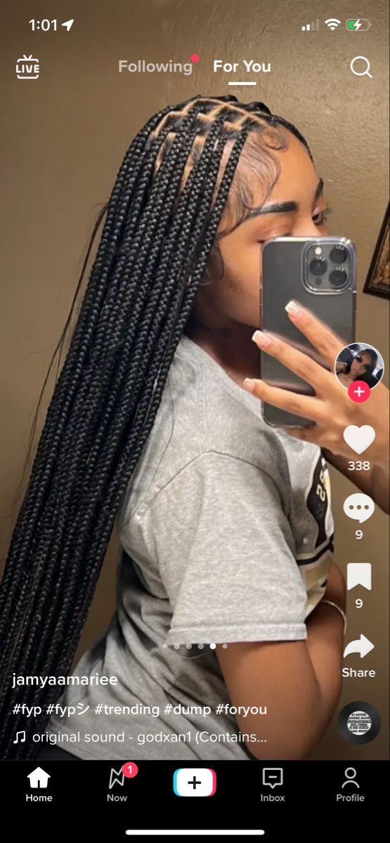 Jayda Knotless Braids, Lace Front On Light Skin, Knottles Box Braids, Things To Do With Natural Hair, Cute Braids Black Women, Lightweight Knotless Braids, Smeaduim Knotless Braids, Two Strand Braids Black Women, Sm/med Knotless Braids