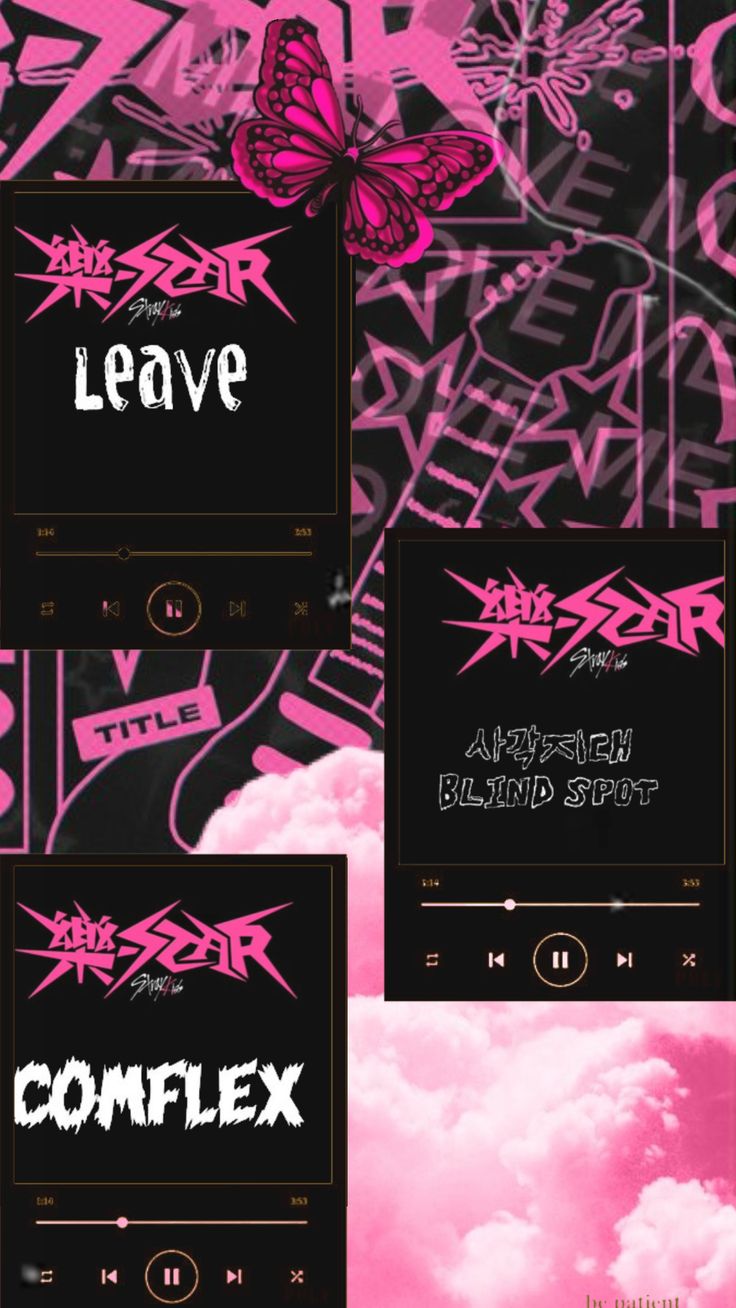 pink and black wallpaper with graffiti writing on the bottom, below it is an image of