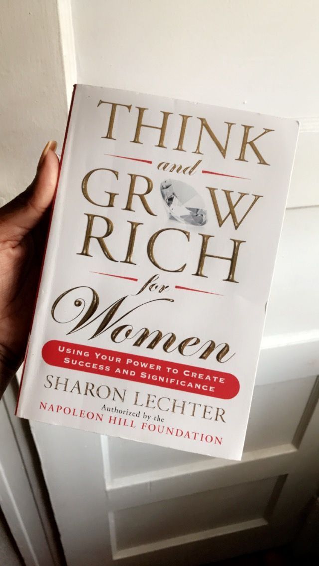 the book think and grow rich for women by sharon lecherer is held up in front of a door