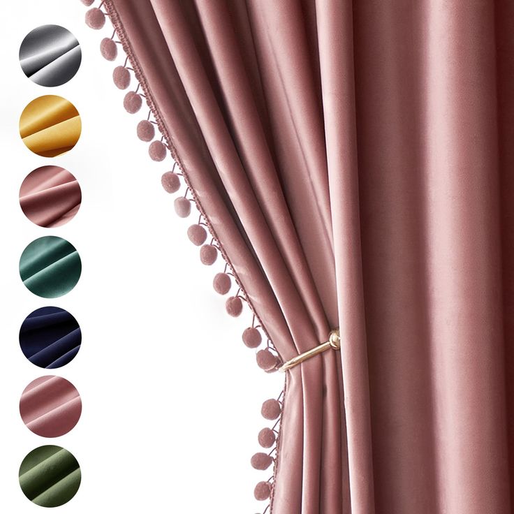 PRICES MAY VARY. BASIC INFORMATION: Package includes 2 curtain panels.Each measures 52 inches wide by 96 inches long.Designed with rod pocket on the top for easy installation and fitting to most curtain rods. POM POM DESIGN: MIULEE pom pom velvet curtains look very pretty and luxurious.All the pom-poms are sewn tightly on both sides of the curtain and will not fall out. FUNCTION: Thick and heavy velvet blackout curtain drapes can block 60-80% of the sunlight (the darker color works better).These Burnt Orange Curtains, Pink Blackout Curtains, Orange Curtains, Dry Rose, Pink Pom Pom, Cute Curtains, Curtain Room, Pink Curtains, Curtains For Bedroom