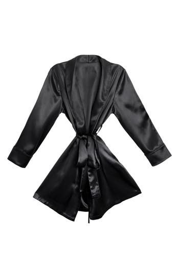 Sultry and luxuriously soft silk means indulgent comfort in this dream-worthy robe that's gentle on the skin thanks to hypoallergenic properties. 35" length Shawl collar Removable tie belt Lined 100% mulberry silk Machine wash, dry flat Imported OEKO-TEX®–certified materials free of harmful substances Black Silk Robe, Silk Loungewear, Pamper Yourself, Nightwear Women, Fits Women, Inside And Outside, Silk Robe, Pajama Robe, Summer Feeling