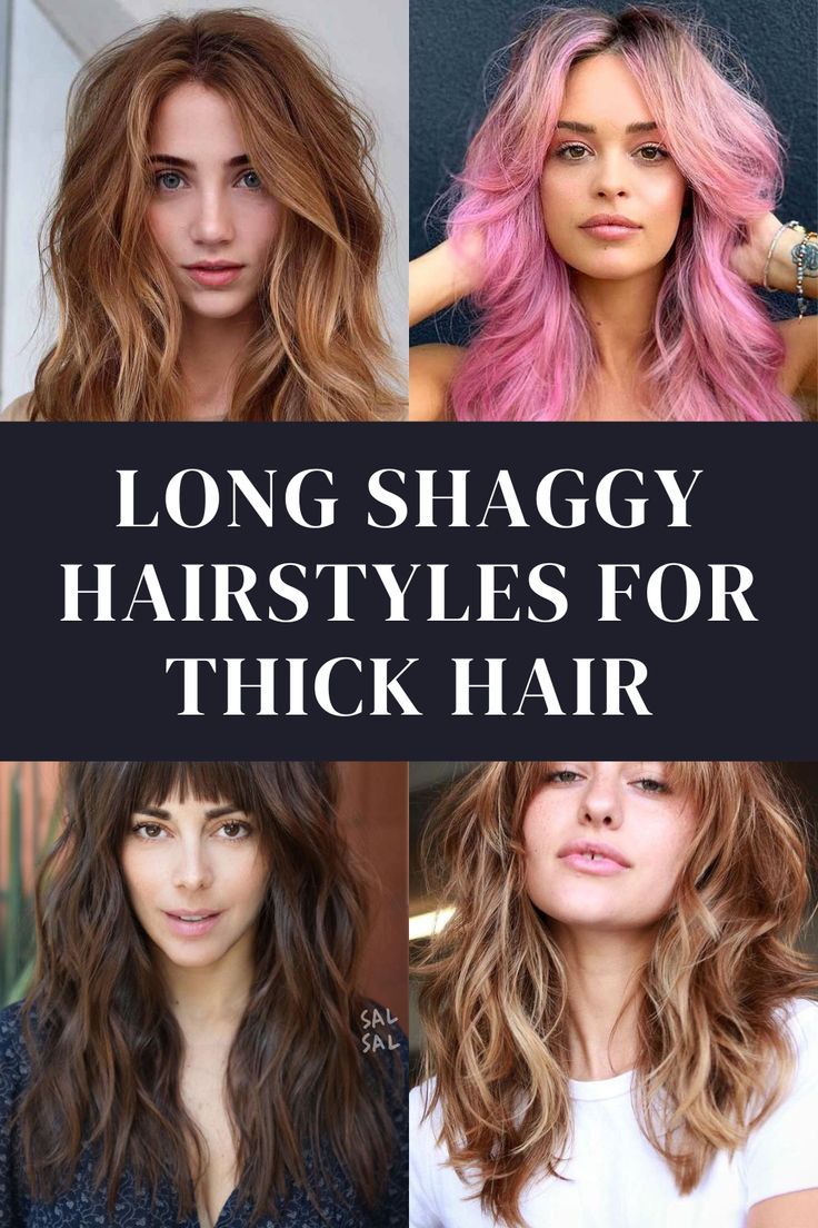 long shaggy hairstyles for thick hair - straight, curly, wavy and other Long Shaggy Hairstyles, Haircut Thick Wavy Hair, Thick Wavy Haircuts, Long Shaggy Haircuts, Long Wavy Haircuts, Corte Shaggy, Medium Shaggy Hairstyles, Layered Thick Hair, Shaggy Hairstyles