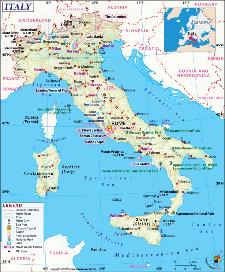 an image of a map on the phone with text that reads italy maps, printable and detailed map of italy