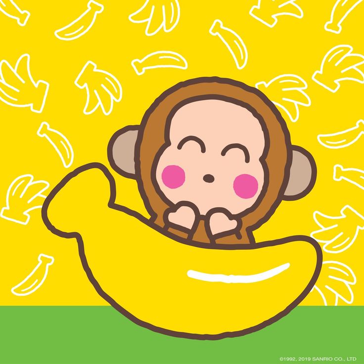 a cartoon monkey sitting on top of a banana