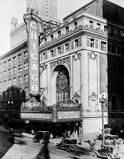 an old photo of the chicago theatre