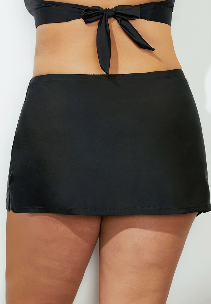 Black Side Slit Swim Skirt Swim Skirt, Black Side, A Line Skirts, Mini Skirts, Swimming, Skirt, Clothes, Black