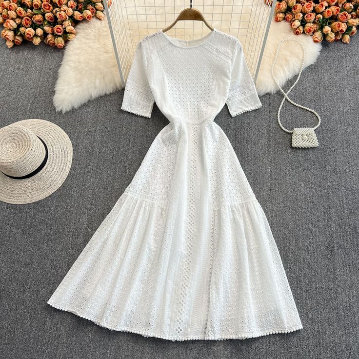 Sweet lace short A line dress white fashion dressFabric: laceColor: whiteSize(cm): M, L(1inch=2.54cm)M length 112cm bust 88cm waist 72cmL length 113cm bust 92cm waist 76cmPlease check the size carefully when you choose items, thank you. White A-line Lace Dress With Lace Patchwork, Feminine Summer A-line Lace Dress, White A-line Lace Dress With Patchwork, White Knee-length Solid Color Dress, White Knee-length Solid Dress, White Knee-length Dress, Feminine A-line Summer Lace Dress, Summer Feminine A-line Lace Dress, White Lace Midi Dress With Patchwork