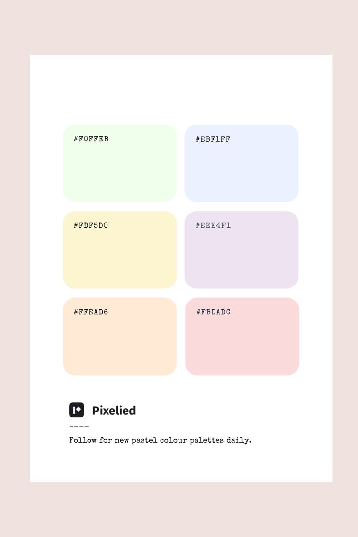 the color scheme for pixelfied is shown in pastel, yellow and pinks