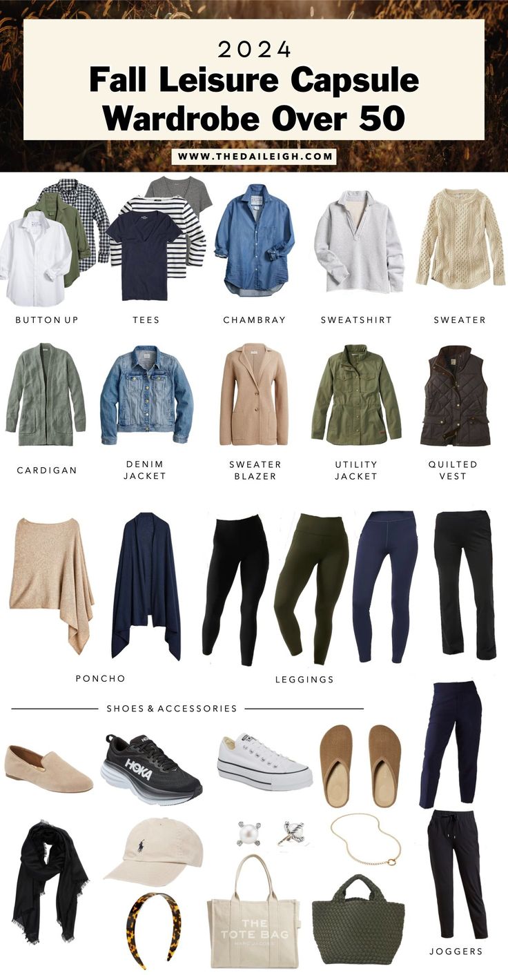 Fall 2024 Leisure Wardrobe Capsule for Women Over 50 — THE DAILEIGH Wardrobe Over 50, White Jeans Summer, Color Wardrobe, Mode Ab 50, Creating Outfits, Fall Workwear, Lifestyle Board, Mom Wardrobe, Minimalist Closet